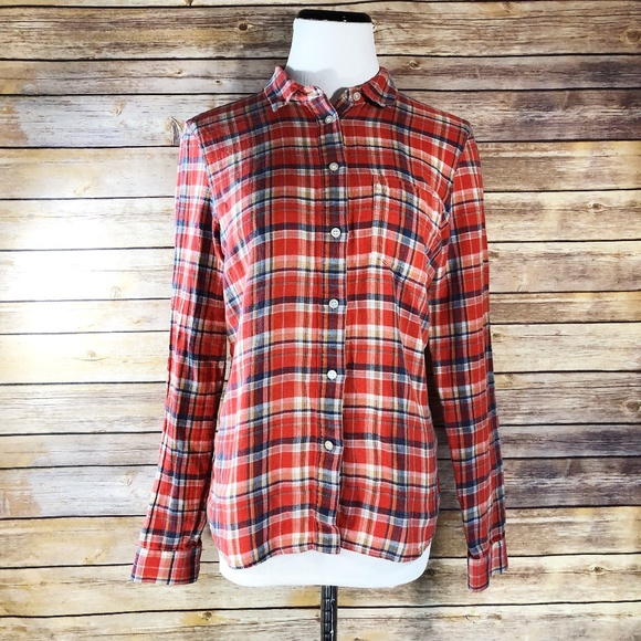 Madewell Tops - Madewell Red Boyshirt Suntour Plaid Flannel Blouse